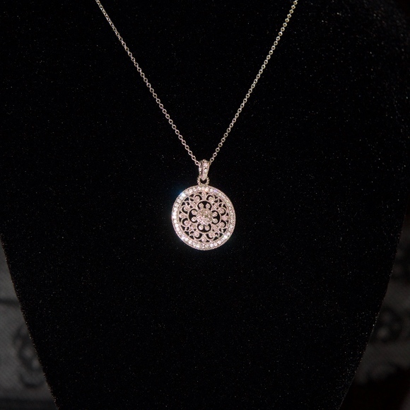 14kt Gold Dipped Topaz Detailed Pave Necklace - Picture 6 of 6